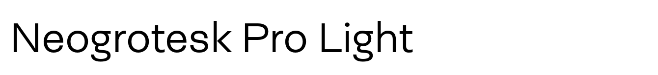 Neogrotesk Pro Light